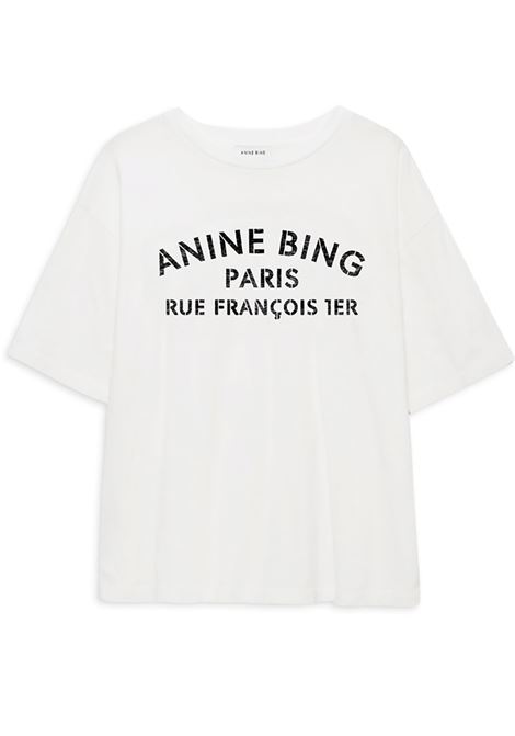 t-shirt cohen paris stencil donna ivory ANINE BING | A-08-11518IVY1